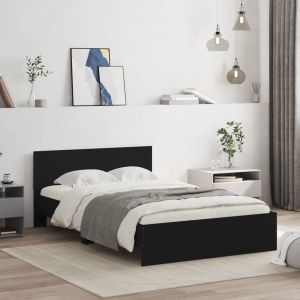 Cama con cabecero negro 120x200 cm es6805