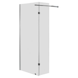 Ondee - mampara cariba  90x210x0,6cm - vidrio templado - acabado cromado
