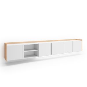 Mueble tv, 309x35x50cm, colgado, suspendido, LED rf4703