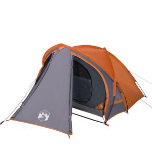 vidaXL tienda de campaña iglú para 2 personas impermeable gris naranja