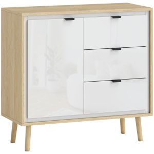 Aparador 80x35x77 cm color blanco Homcom, hogar - muebles de comedor