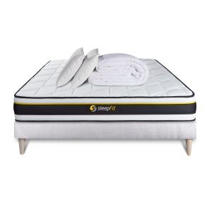 Pack cama completa - colchón 200x200cm + somier con láminas (kit) + 2 almoh