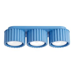 Plafones aura 3 azul claro aluminio 32.5x8x10cm
