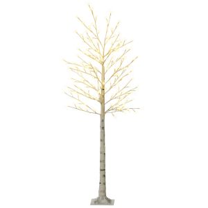 Árbol de luce 21.5x21.5x180 cm pp color blanco Homcom
