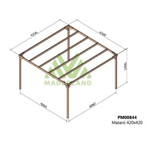 Pérgola de madera  maciza - mataró 420x420cm (maderland)