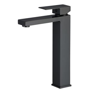 Valaz grifo de lavabo alto para pica monomando cuadrada negro mate