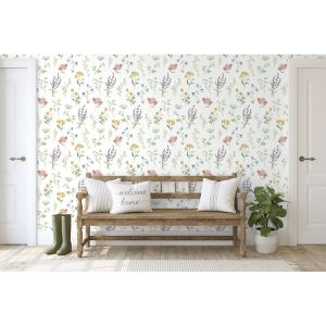 Papel pintado tnt autoadhesivo botánico verde 53x600 cm