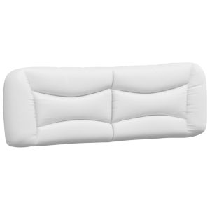 vidaXL cabecero de cama acolchado cuero sintético blanco 160 cm