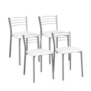 Pack 4 sillas de cocina 40x41 cm chef-s gris - blanco