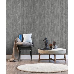 Papel pintado texturizado tnt tablas de madera timber gris oscuro