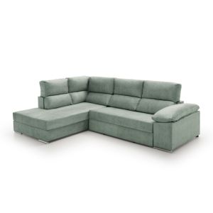 Sofa cama chaise longue fiorella  agua marina izquierda
