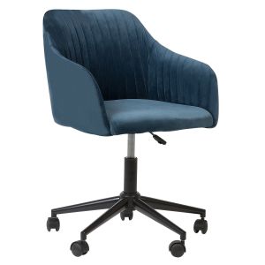 Silla de escritorio venice terciopelo azul marino
