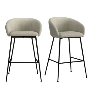 Chloe-silla de bar de tela beige (x2)