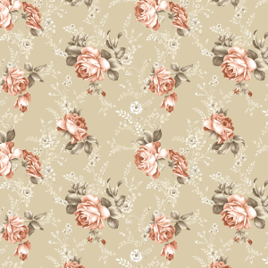 Papel pintado floral rosa café 60cm por 250cm