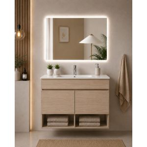 Mueble de baño con lavabo nebari sin espejo 60x35 cm estepa