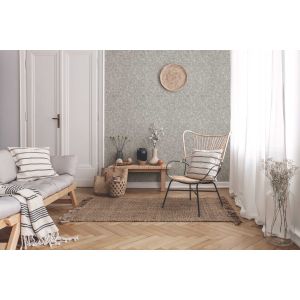 Papel pintado texturizado tnt geometrico etnico creta gris