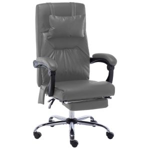 Silla de oficina de masaje de cuero sintético gris antracita oif767134