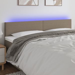Cabecero con LED de tela gris taupe 180x5x78/88 cm eerf7813