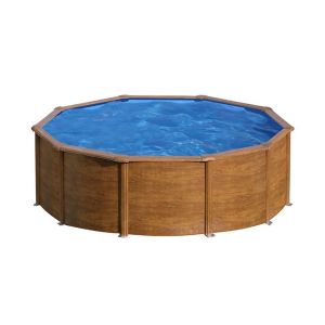Piscina redonda de acero gre pacific 460x120 cm escalera con plataforma y d