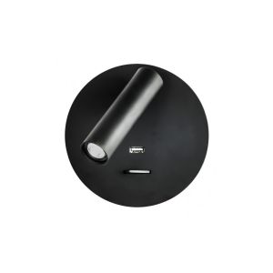 Fab 171561r09 | aplique 3w 4000k giotto redondo negro con usb 150lm con int