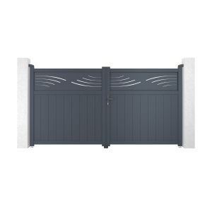 Puerta automática batiente 3m halti a.160cm gris + motor tanker b250