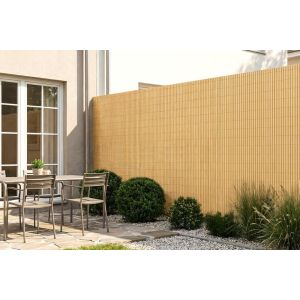 Pantalla de caña de PVC viso, 8 m x 1,8 m, beige