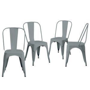 Pack 4 sillas industriales gris strong 45x54x85cm Thinia Home