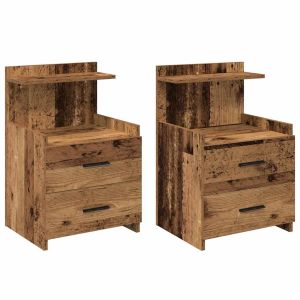 Casa lúmina - set  de 2 mesita de noche madera madeira  40 x 36,5 x 62 cm