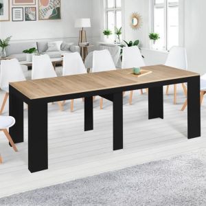 Mesa consola extensible - negro haya - 300 cm