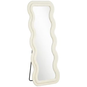 Espejo cuerpo entero 60x5.5x160 cm mdf, vidrio templado color beige Homcom