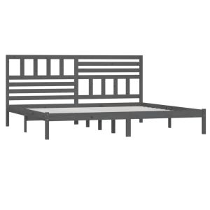 vidaXL estructura de cama sin colchón madera de pino gris 200x200 cm
