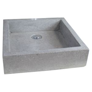 Ondee - lavabo cuadrado para colocar timbre - gris - 40cm - terrazzo