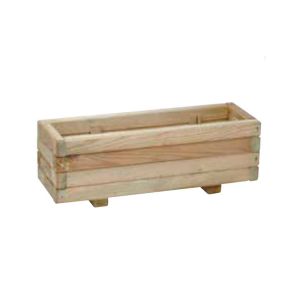Jardinera de madera rectangular pequeña con patas para jardín | 60x20x20cm