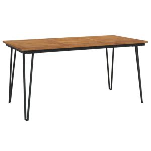 vidaXL mesa de jardín con patas en u madera maciza acacia 160x80x75 cm