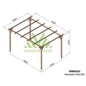 Pérgola de madera maciza - marbella 420x300cm (maderland)