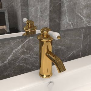 Grifo para lavabo de baño dorado 130x180 mm es4887