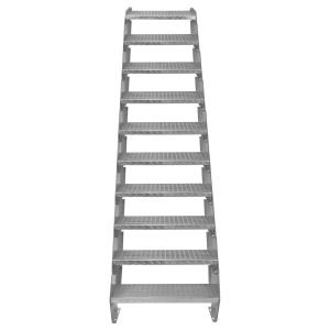Escalera galvanizada ajustable de 10 escalones 600mm de ancho