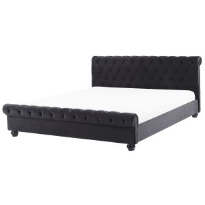 Cama terciopelo avallon 180 x 200 cm negro
