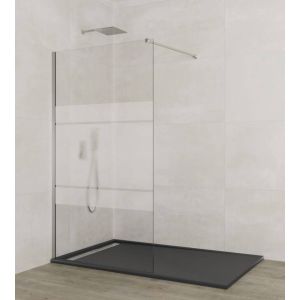Panel fijo de ducha screen cromo decorado 116,5-118cm