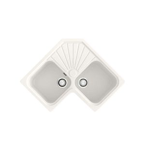 Poalgi - fregadero 78x78 cm agata blanco - 2 cubetas