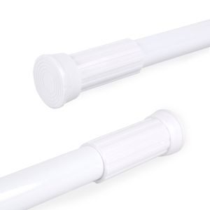 Barra extensible ajustable para baño, ropero, armario (blanco, 140-260cm)