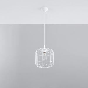 Lámpara coLGante celta 1 blanco acero 23x95x23cm