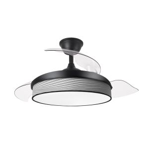 Ventilador dc moda 72w negro/surco gris 3 aspas