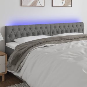 Cabecero con LED de tela gris oscuro 200x7x78/88 cm eso3900