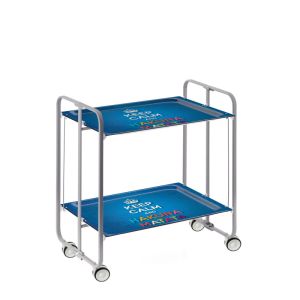 Carrito auxiliar con ruedas bauhaus armazón metálico gris, 2 bandejas