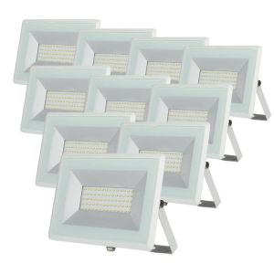 Proyector LED exterior 50w ip65 blanco – pack de 10 con garantía