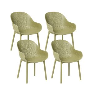 Conjunto de 4 sillas de jardín tiggiano verde oliva