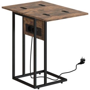 Mesa auxiliar 39x29x57 cm mdf, metal bicolor Homcom