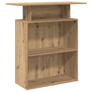 Mostrador de recepción de 100x40x104 cm, madera de roble artesanal
