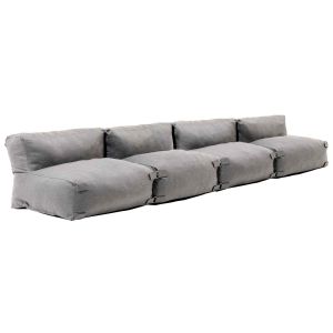 Oviala - mueble de jardín modular de 4 plazas gris